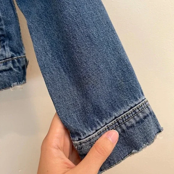 Current Elliot The Baby Trucker Blue Designer Classic Casual Denim Jean Jacket M - Picture 5 of 11